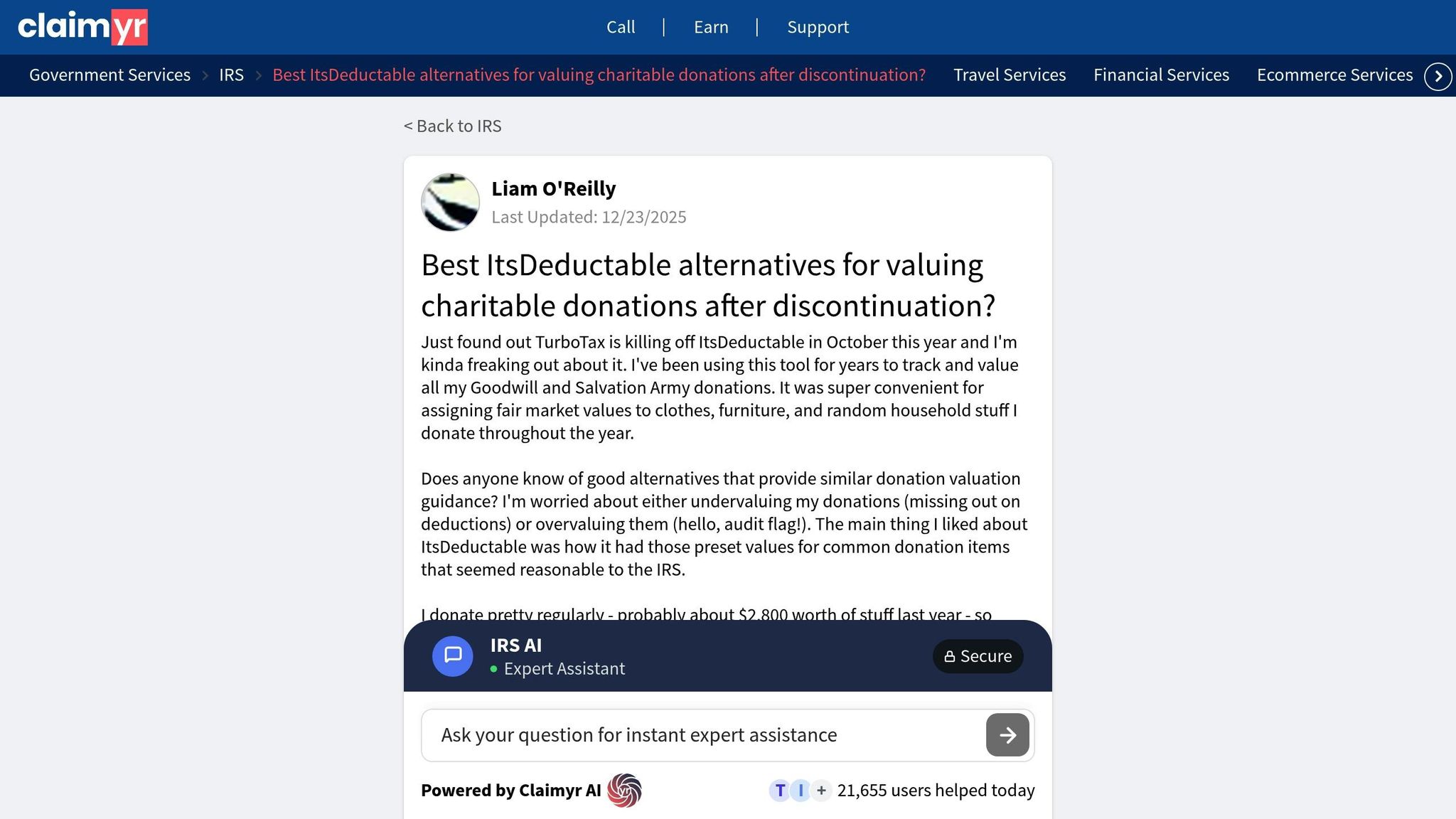 TaxSlayer Donation Tracker